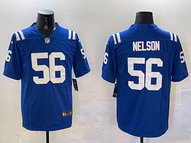 Men Indianapolis Colts #56 Nelson Blue Second generation 2024 Nike Limited NFL Jersey style 0108->indianapolis colts->NFL Jersey